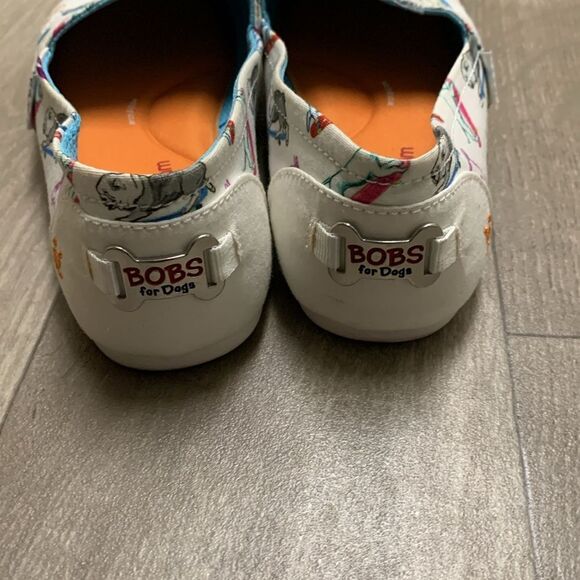 Womens Bobs‎ By Skechers Pup Doggie Skateboard All Over Print Slip Canvas Shoes - Picture 3 of 7